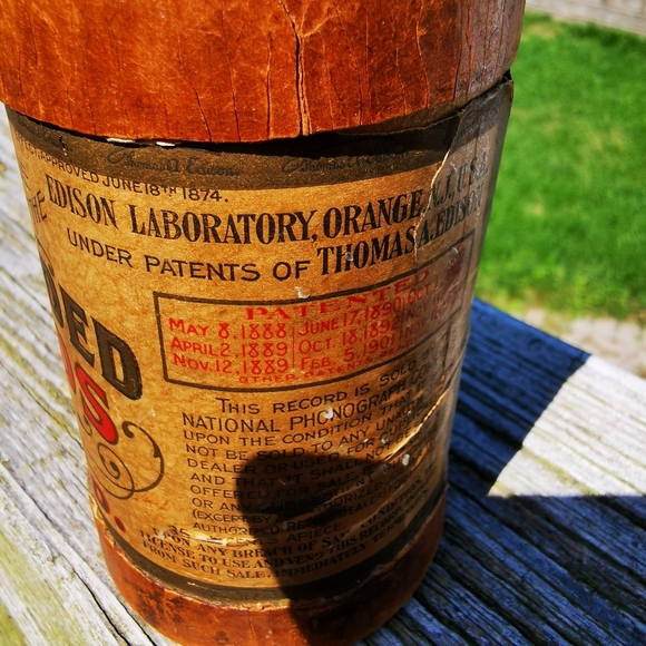 Antique Thomas Edison Gold Moulded Records Cardboard Container - Picture 13 of 16